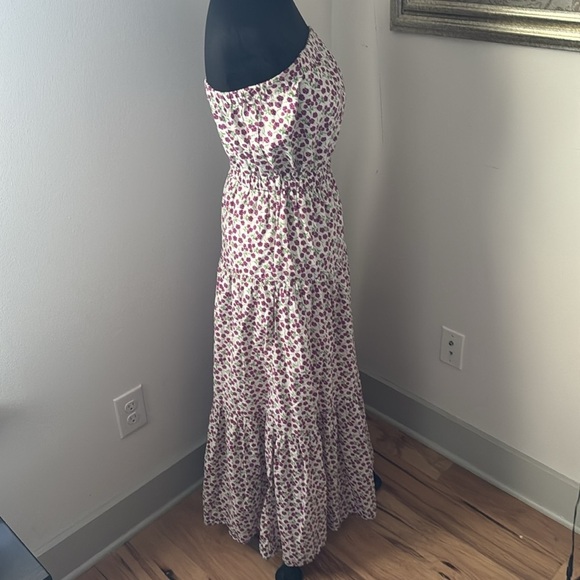 GAP floral print strapless tiered Boho peasant cottage cotton maxi dress Sz S - Picture 5 of 9